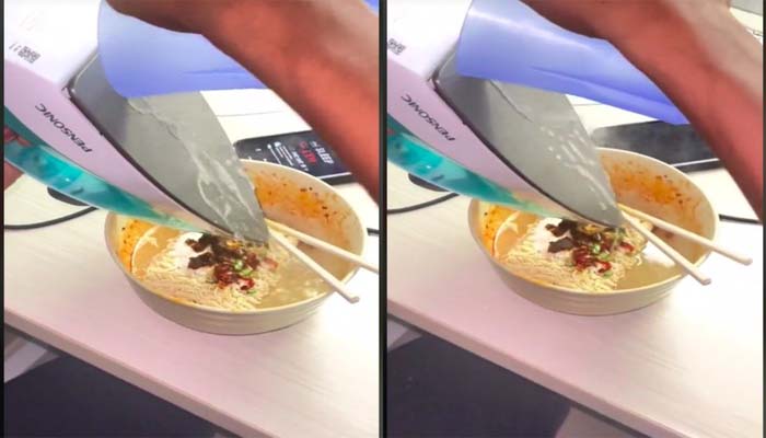 Kreatif! Mahasiswa Ini Masak Mie Instan Pakai Setrikaan